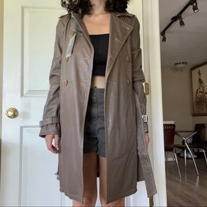 Emporio Armani brown leather jacket